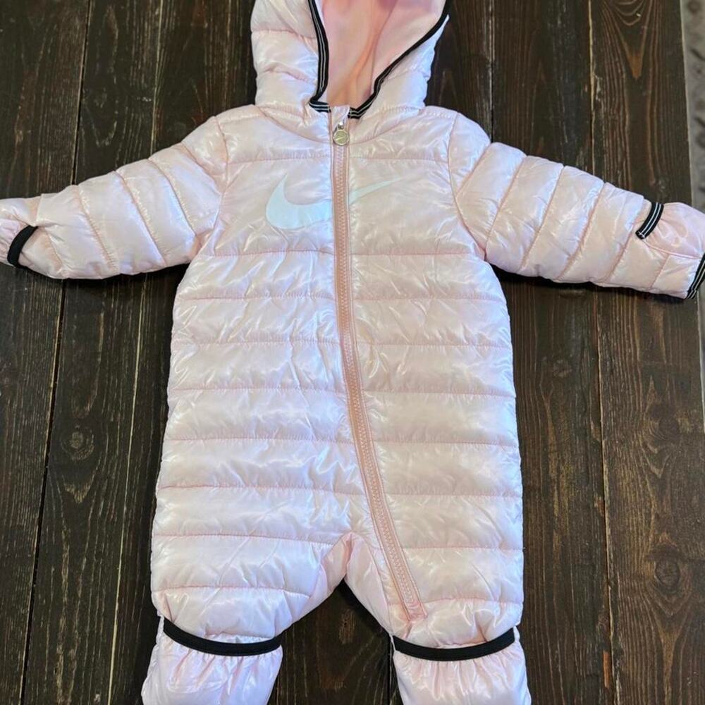 Nike pink baby snowsuit 6 months like new